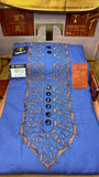 COLOUR KASHMIRI EMBROIDERY UNSTICHED FULL KURTA SALWAR PATHANI Tawakkal Tex”