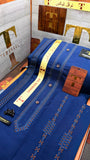 -72 ROYAL AZURE BLUE KURTA SALAWAR (PREMIUM SULEMANI EMBROIDERY PATHANI)