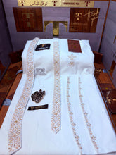 FAKHAR-E-MULK BOSKI WHITE MULTANI ADVANCE TARKASHI HAND EMBROIDERY (TAWAKKAL TEX)