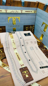 A TEA PINK COLOURS EMBROIDERED. (AZIZI EMBROIDERED COLLECTION)