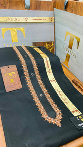 -BLACK KASHMIRI EMBROIDERED (LAWN COTTON)