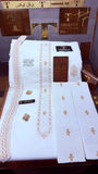 -SULTAN-E-AAFREEN BOSKI KING WHITE ADVANCE TARKASHI EMBROIDERY UNSTICHED KURTA SALWAR PATHANI (TAWAKKAL TEX)