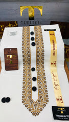 A DENIZ ORIGINAL GOLD KASHMIRI IMPORTED KURTA SALWAR PATHANI.(GUL AHMED COTTON INTERNATIONAL)