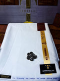 -A BOSKI KING White Premium Boski Unstitched Kurta Salwar Fabric (TAWAKKAL TEX)