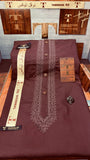 -92 DEEP MAHROON ROYALE KURTA SALAWAR (PREMIUM SULEMANI EMBROIDERY PATHANI)