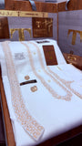 -NOOR-E-SAFA BOSKI KING WHITE ADVANCE TARKASHI EMBROIDERY UNSTICHED KURTA SALWAR PATHANI (TAWAKKAL TEX)