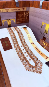 -A SULTAN GOLD KASHMIRI IMPORTED KURTA SALWAR PATHANI.(EID SPECIAL IMPORTED KASHMIRI COLLECTION)