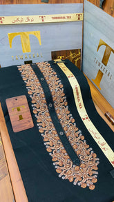 SALSABEEL BLACK KASHMIRI GOLD EMBROIDERED(LAWN COTTON)