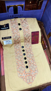 COLOUR KASHMIRI EMBROIDERY UNSTICHED FULL KURTA SALWAR PATHANI Tawakkal Tex”