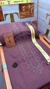 -27 DEEP MAHROON ROYALE KURTA SALAWAR (PREMIUM SULEMANI EMBROIDERY PATHANI)