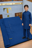 Kids Blue Unstitched Kurta Salwar Fabric (Tawakkal Tex)