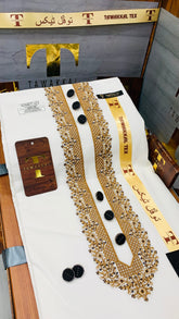 -AHMET ORIGINAL GOLD KASHMIRI IMPORTED KURTA SALWAR PATHANI.(GUL AHMED COTTON INTERNATIONAL)