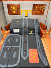 -OSM-4193 SMOKE GRAY SHAHENSHAH KURTA SALAWAR (PREMIUM OSMANI EMBROIDERY PATHANI)