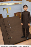 Kids BROWN Unstitched Kurta Salwar Fabric (Tawakkal Tex)