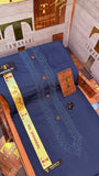 -92 ROYAL AZURE BLUE KURTA SALAWAR (PREMIUM SULEMANI EMBROIDERY PATHANI)