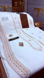 -SULTAN-E-AAFREEN BOSKI KING WHITE ADVANCE TARKASHI EMBROIDERY UNSTICHED KURTA SALWAR PATHANI (TAWAKKAL TEX)