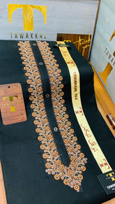 -BLACK KASHMIR EMBROIDERED(PASHA COTTON)