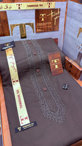 -92 OLIVE SULTAN KURTA SALAWAR (PREMIUM SULEMANI EMBROIDERY PATHANI)