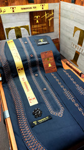 -41 OCEAN STEEL KURTA SALAWAR (PREMIUM OSMANI EMBROIDERY PATHANI)