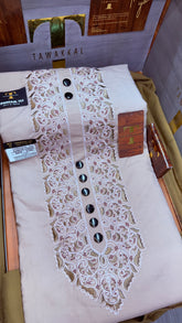 ROSE DUST 107-02MULTI COLOUR KASHMIRI EMBROIDERY UNSTICHED FULL KURTA SALWAR PATHANI Tawakkal Tex”