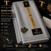 BOSKI KING Titanium Silver Misty Graphite | Premium Imported Boski Unstitched Kurta Salwar Fabric | 4.5 MTR | By TAWAKKAL TEX