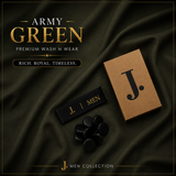 J. Men Premium Wash N Wear Fabric – Army Green | 4.5 Meter