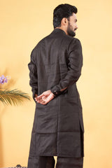 Big Kashmiri Embroidery Kurta Salwaar BLACK