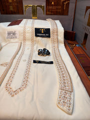 NOOR-E-SAFA BOSKI CREAM MULTANI ADVANCE TARKASHI HAND EMBROIDERY (TAWAKKAL TEX)