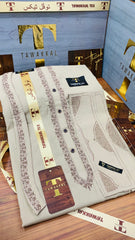 KHAKI COOL COLOURS EMBROIDERED.          (AZIZI EMBROIDERED COLLECTION)