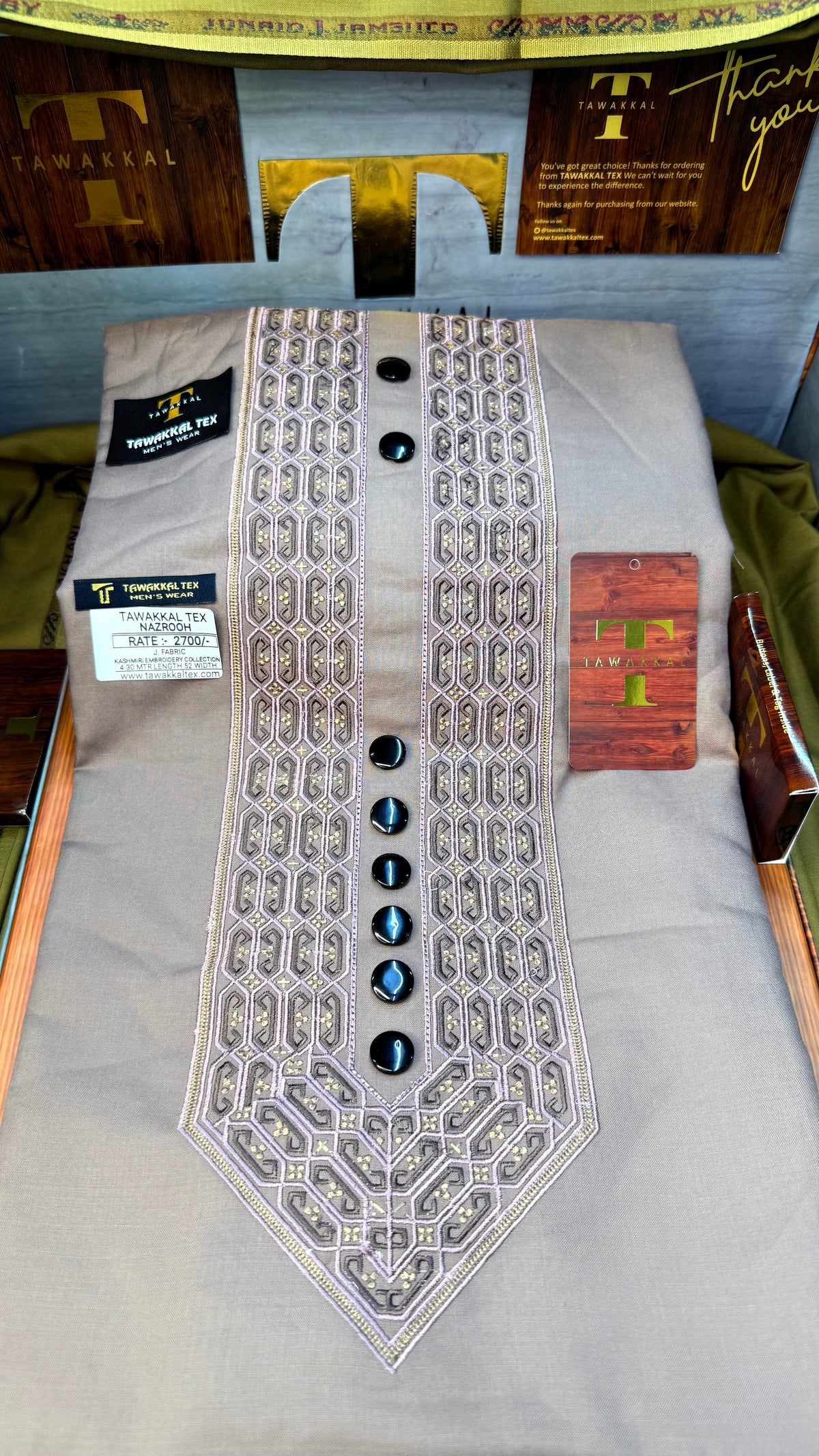 NAZROOH MAUVE STONE 102-02 MULTI COLOUR KASHMIRI EMBROIDERY UNSTICHED FULL KURTA SALWAR PATHANI (J. FABRIC IMPORTED) “Pics are clicked in HD cameras. Original color may vary from mobile to mobile depending on your handset. – Tawakkal Tex”