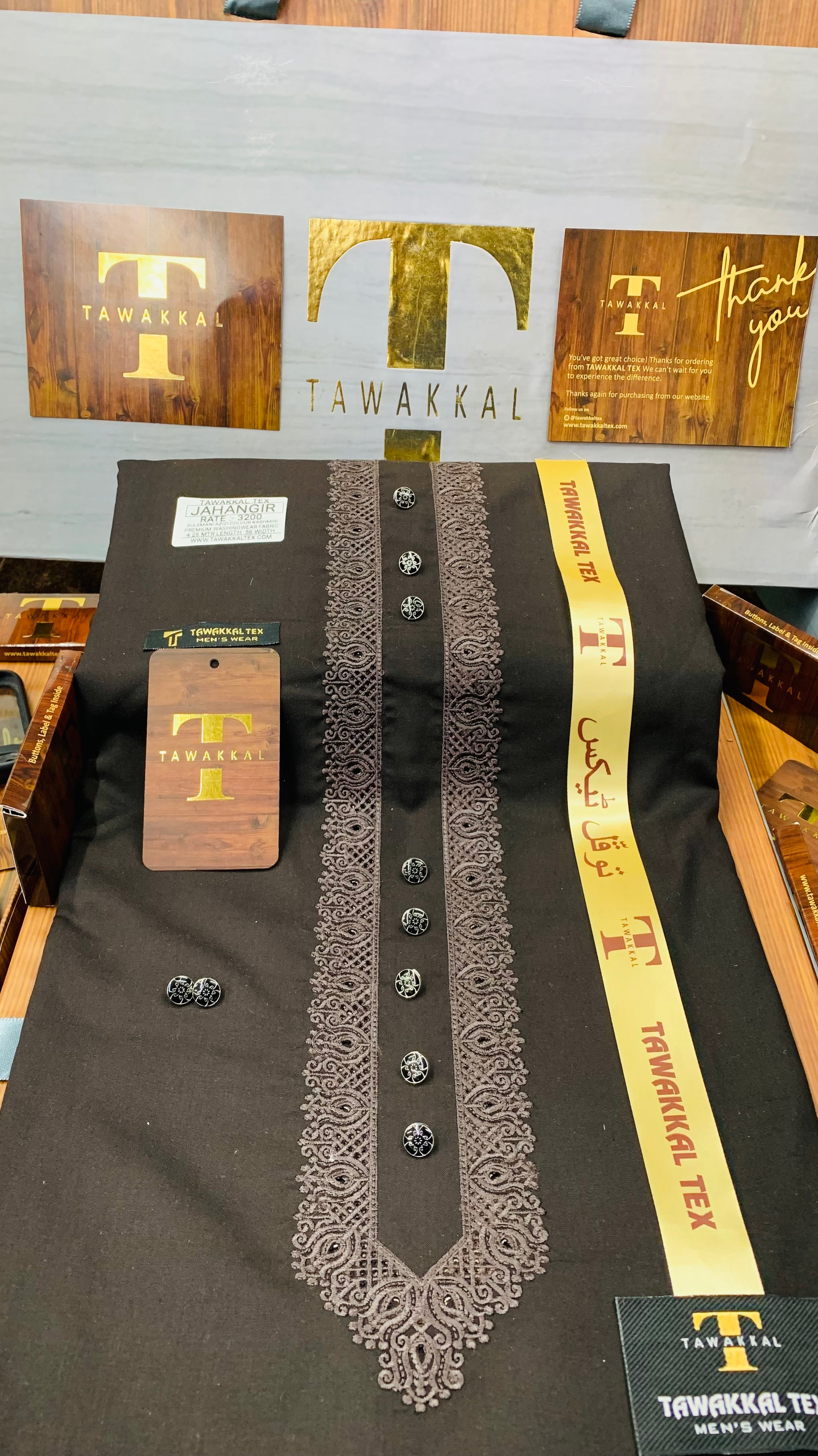 JAHANGIR CHARCOAL COFFEE D03D05 KURTA SALAWAR (SULEMANI AZIZI EMBROIDERED COLLECTION)