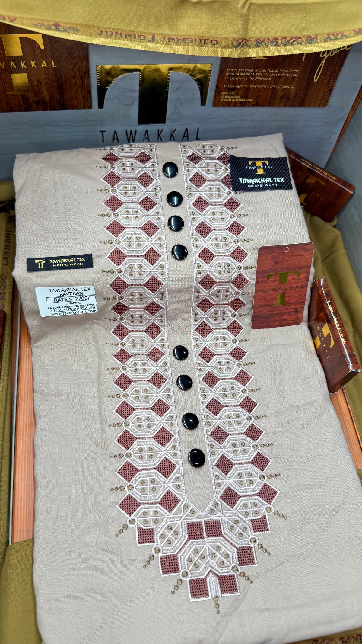 RAVZAAN MAUVE STONE 106-02 MULTI COLOUR KASHMIRI EMBROIDERY UNSTICHED FULL KURTA SALWAR PATHANI (J. FABRIC IMPORTED) “Pics are clicked in HD cameras. Original color may vary from mobile to mobile depending on your handset. – Tawakkal Tex”