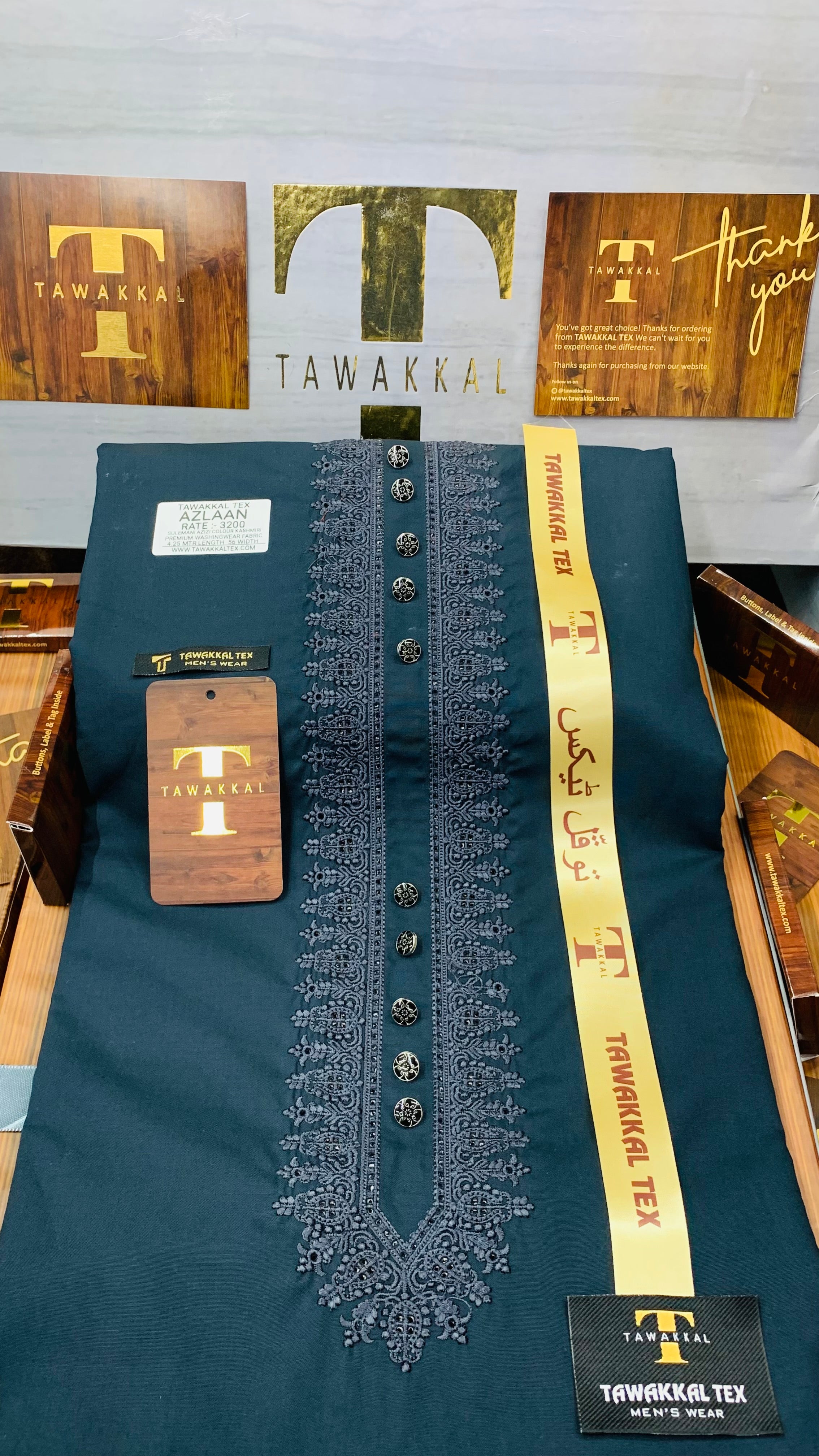 AZLAAN SULEMANI BOTTLE GREEN D02C01 KURTA SALAWAR (SULEMANI AZIZI EMBROIDERED COLLECTION)