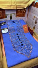 SUNEHRI CHINAR TEAL MIDNIGHT 107-09 MULTI COLOUR KASHMIRI EMBROIDERY UNSTICHED FULL KURTA SALWAR PATHANI (J. FABRIC IMPORTED) “Pics are clicked in HD cameras. Original color may vary from mobile to mobile depending on your handset. – Tawakkal Tex”