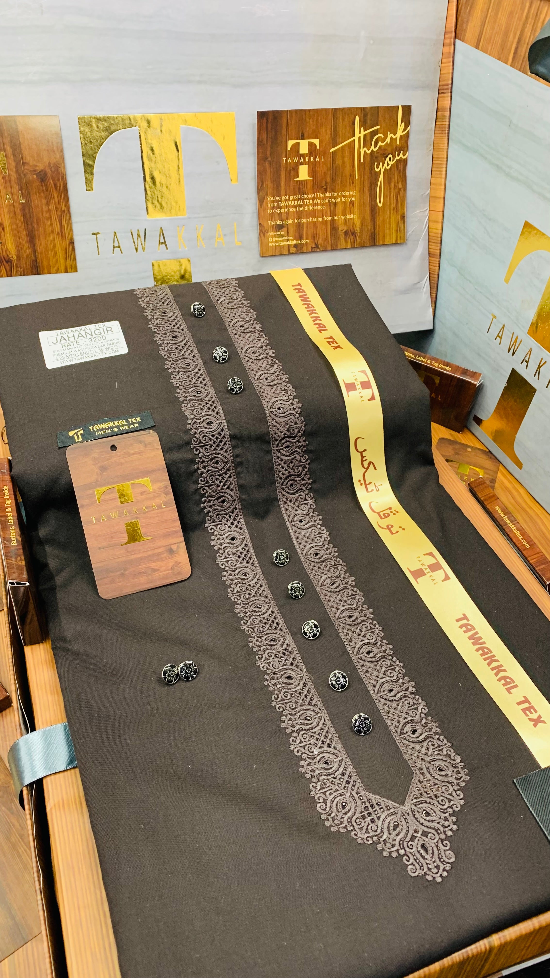 JAHANGIR CHARCOAL COFFEE D03D05 KURTA SALAWAR (SULEMANI AZIZI EMBROIDERED COLLECTION)
