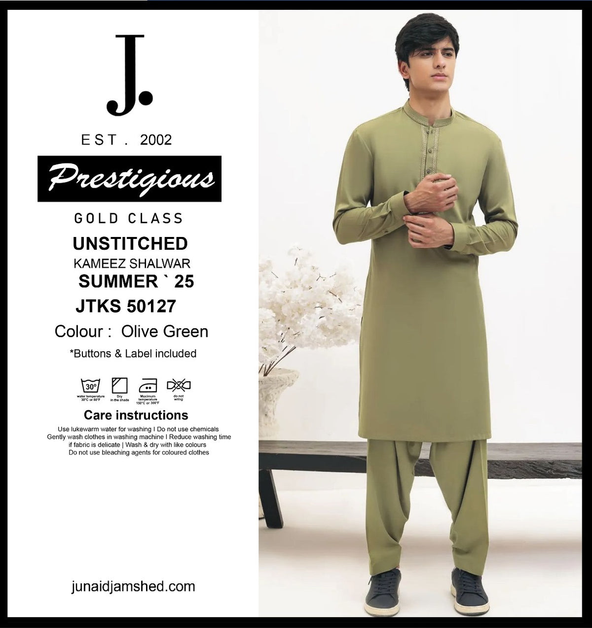 J.  JTKS 50127 - OLIVE GREEN  (JUNAID JAMSHED) SUMMER • 25