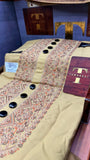 104-05 GOLDEN DUNE  MULTI COLOUR KASHMIRI EMBROIDERY UNSTICHED FULL KURTA SALWAR PATHANI – Tawakkal Tex”