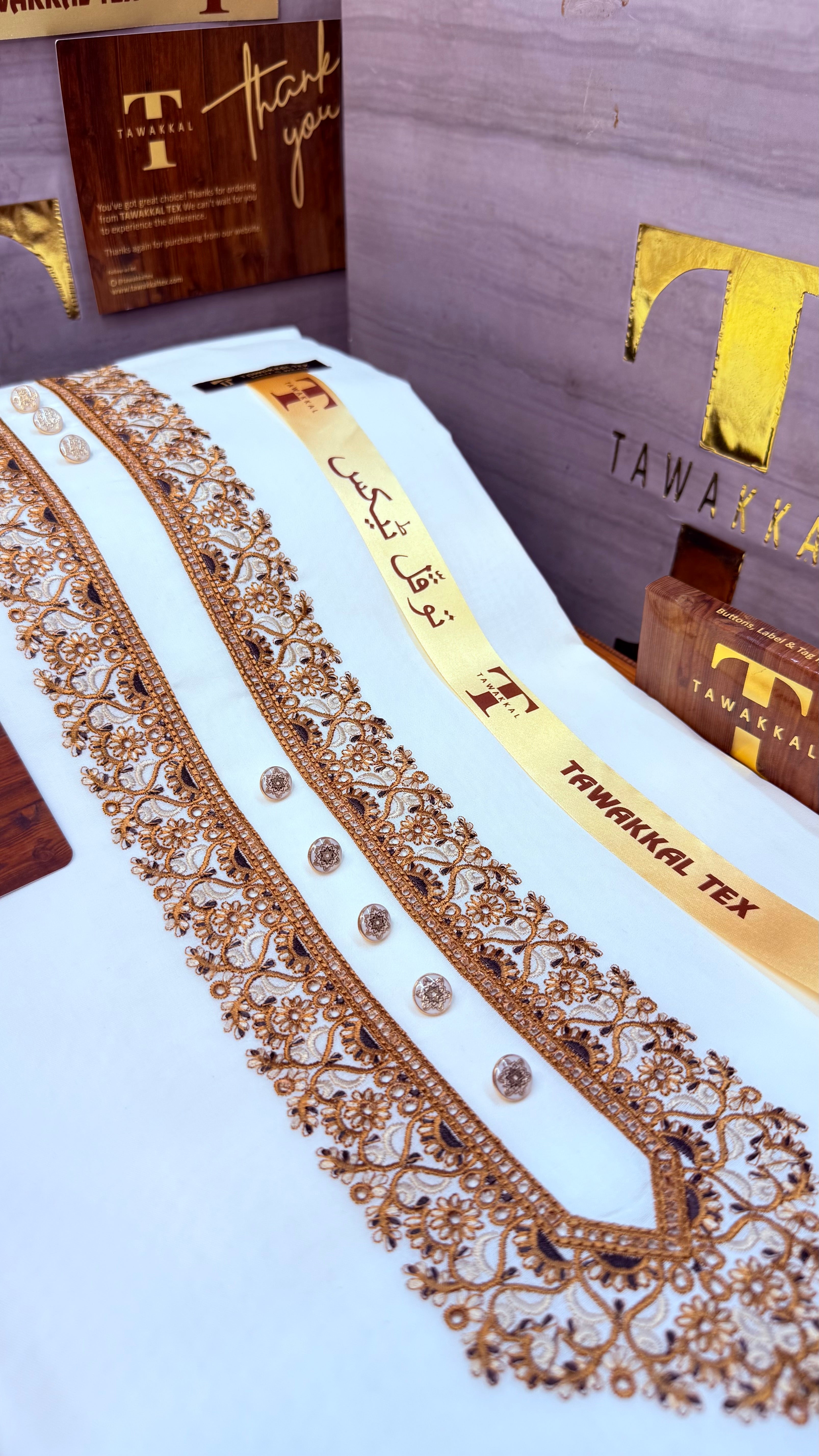 -A SULTAN GOLD KASHMIRI IMPORTED KURTA SALWAR PATHANI.(WITH AQ365 PERFUME FREE)