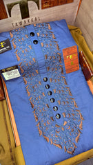 SUNEHRI CHINAR TEAL MIDNIGHT 107-09 MULTI COLOUR KASHMIRI EMBROIDERY UNSTICHED FULL KURTA SALWAR PATHANI (J. FABRIC IMPORTED) “Pics are clicked in HD cameras. Original color may vary from mobile to mobile depending on your handset. – Tawakkal Tex”