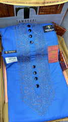 MURAADSHAH TEAL MIDNIGHT  104-09 MULTI COLOUR KASHMIRI EMBROIDERY UNSTICHED FULL KURTA SALWAR PATHANI (J. FABRIC IMPORTED) “Pics are clicked in HD cameras. Original color may vary from mobile to mobile depending on your handset. – Tawakkal Tex”
