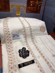 GUL-E-ZAR BOSKI CREAM MULTANI ADVANCE TARKASHI HAND EMBROIDERY (TAWAKKAL TEX)