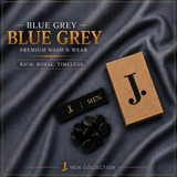 J. Men Premium Wash N Wear Fabric    – Blue Grey –  | 4.5 Meter