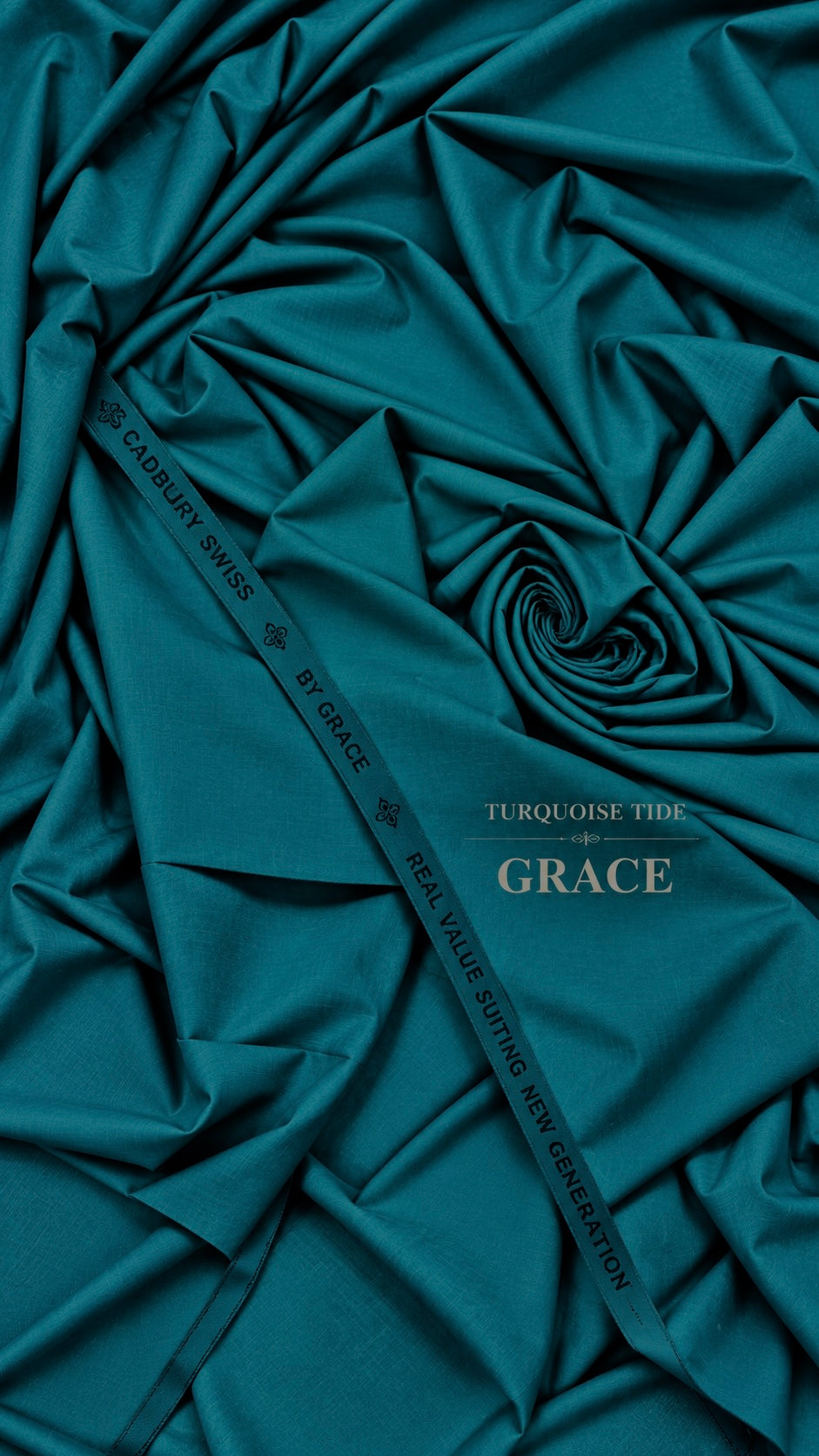 -GRACE CADBURY SWISS — TURQUOISE TIDE Premium All Seasons Use Kurta Salwar Fabric 4.75MTR | 52 Width (GRACE INTERNATIONAL)
