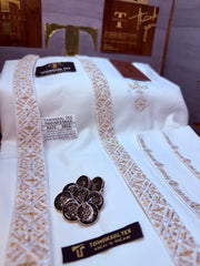 FAKHAR-E-MULK BOSKI WHITE MULTANI ADVANCE TARKASHI HAND EMBROIDERY (TAWAKKAL TEX)
