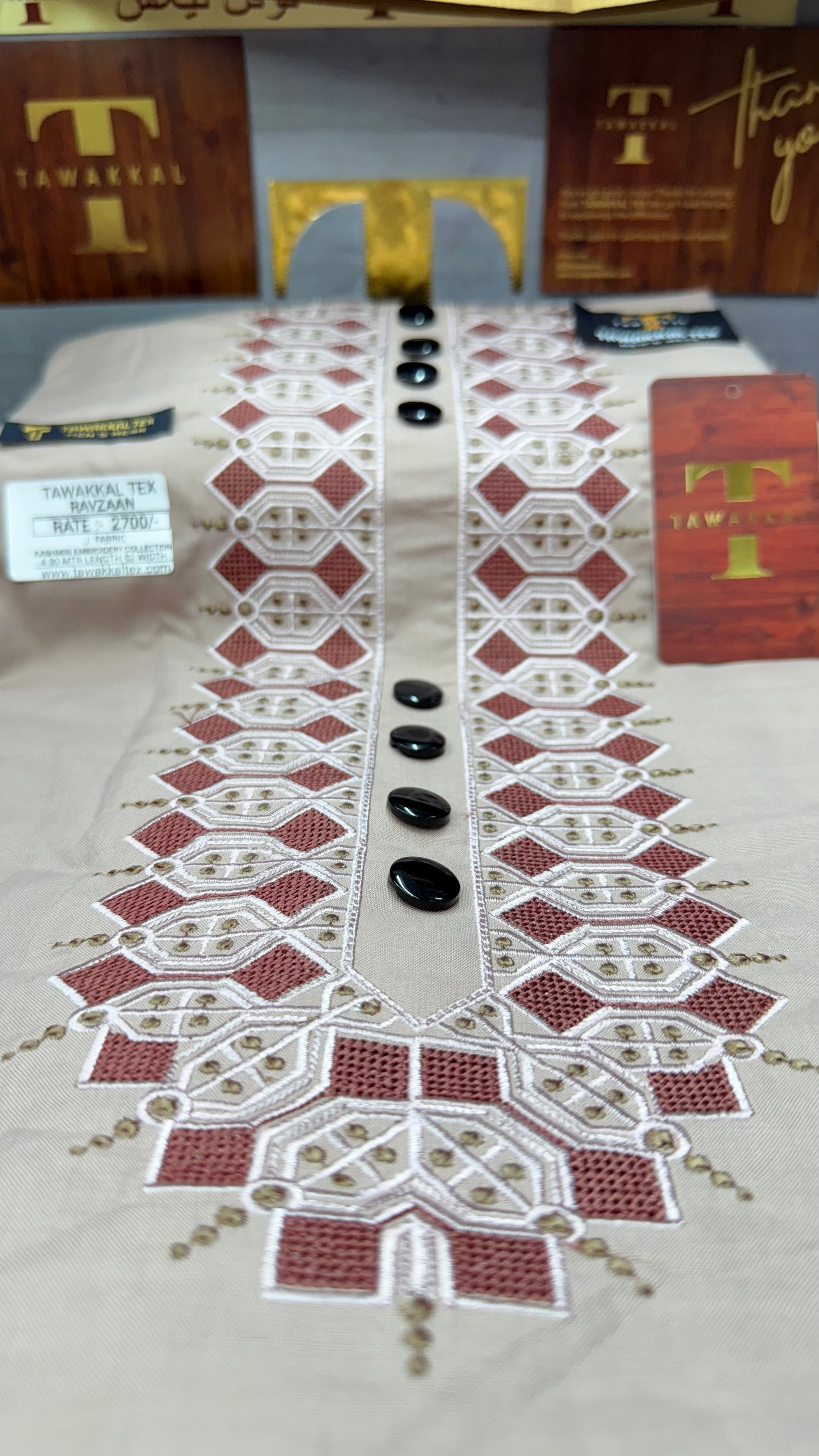 RAVZAAN MAUVE STONE 106-02 MULTI COLOUR KASHMIRI EMBROIDERY UNSTICHED FULL KURTA SALWAR PATHANI (J. FABRIC IMPORTED) “Pics are clicked in HD cameras. Original color may vary from mobile to mobile depending on your handset. – Tawakkal Tex”