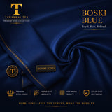 BOSKI KING Imperial Navy Blue Sapphire | Premium Imported Boski Unstitched Kurta Salwar Fabric | 4.5 MTR | By TAWAKKAL TEX