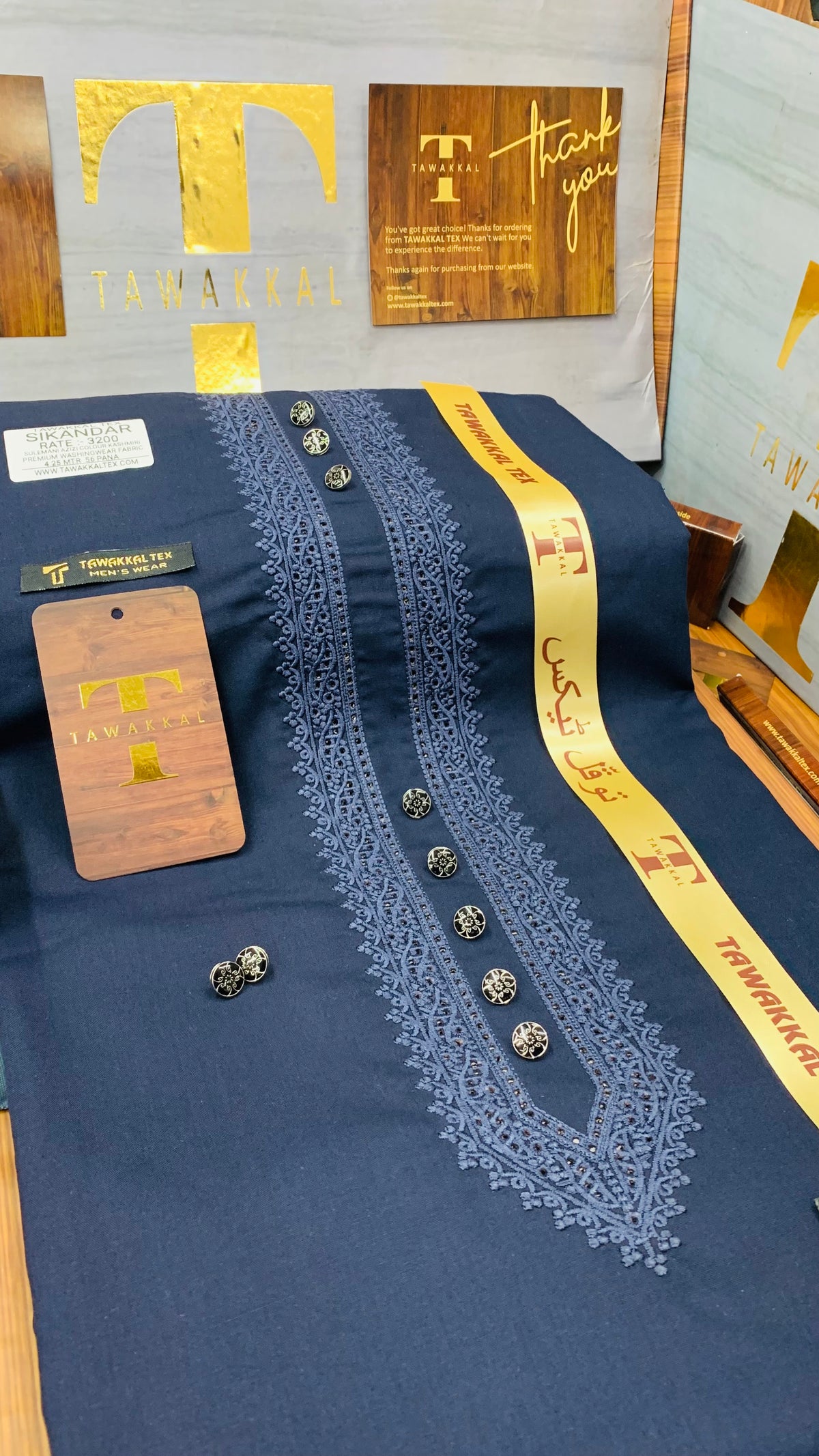 SIKANDAR SULEMMANI NAVY BLUE D04C04 KURTA SALAWAR (SULEMANI AZIZI EMBROIDERED COLLECTION)