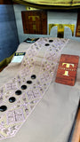ROSE DUST 110-01 MULTI COLOUR KASHMIRI EMBROIDERY UNSTICHED FULL KURTA SALWAR PATHANI Tawakkal Tex”
