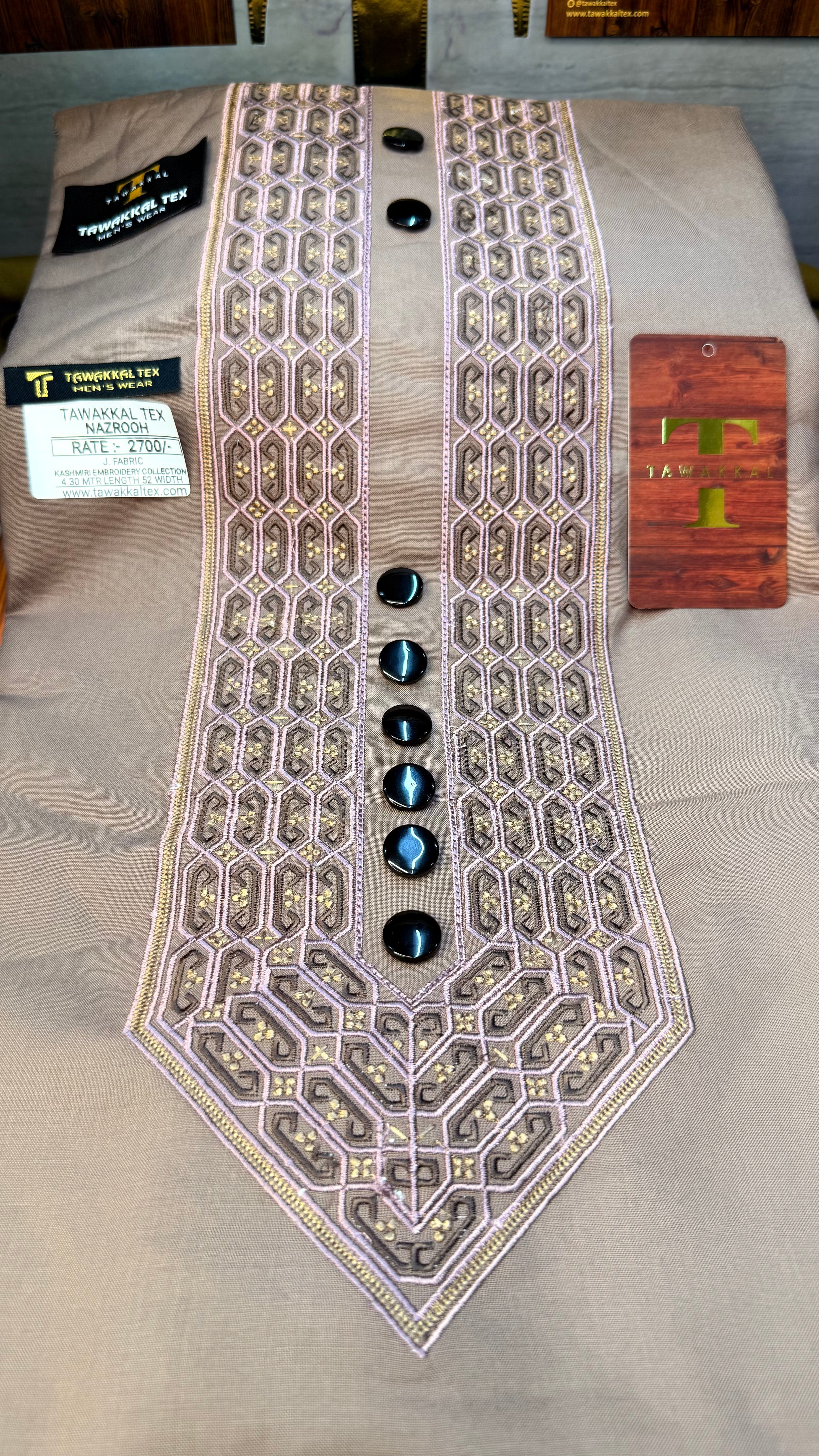 NAZROOH AMBERWOOD 102-04 MULTI COLOUR KASHMIRI EMBROIDERY UNSTICHED FULL KURTA SALWAR PATHANI (J. FABRIC IMPORTED) “Pics are clicked in HD cameras. Original color may vary from mobile to mobile depending on your handset. – Tawakkal Tex”