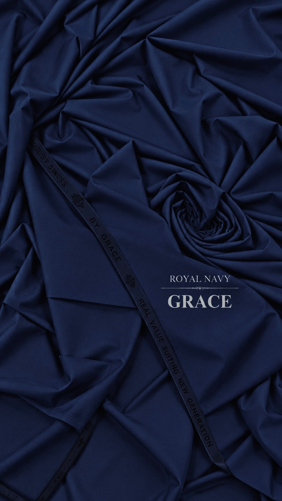 -GRACE CADBURY SWISS — ROYAL NAVY Premium All Seasons Use Kurta Salwar Fabric 4.75MTR | 52 Width (GRACE INTERNATIONAL)